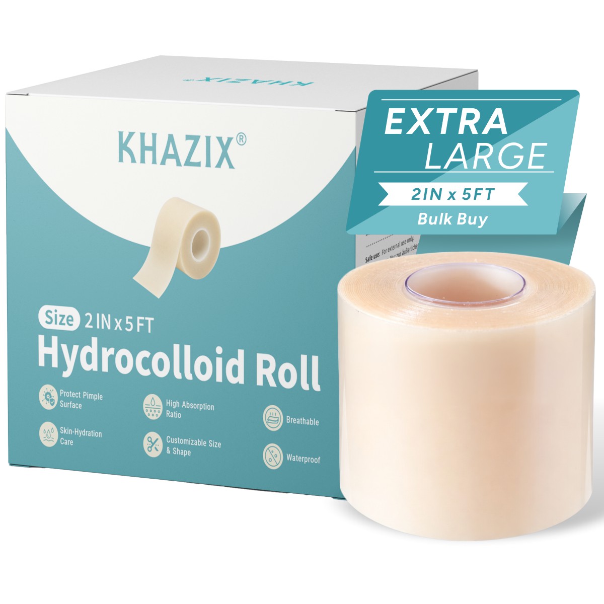 Skincare Acne - KHAZIX Hydrokolloid-Verbandrolle 2 Zoll x 5