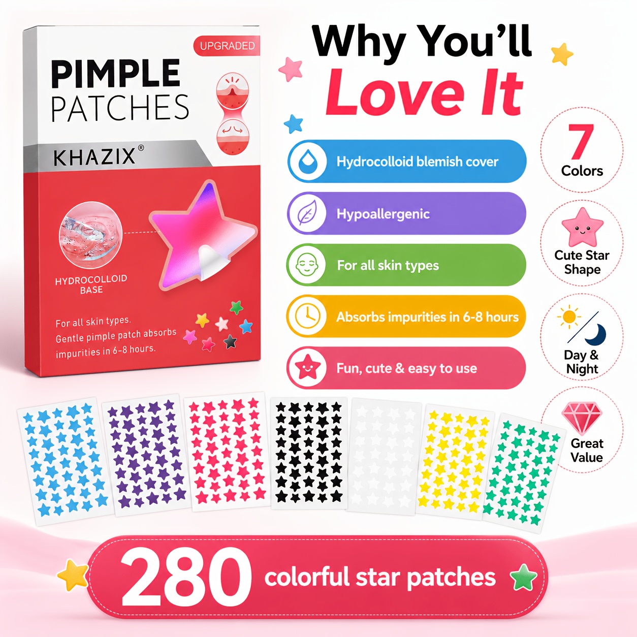 280 Stück Sternförmige Pickelp – Hydrocolloid Acne Patch Bewertung und Preis